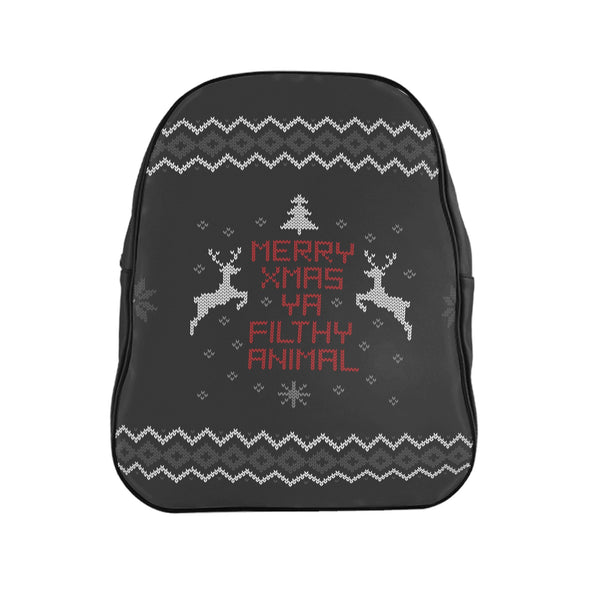 Merry Xmas Ya Filthy Animal Backpack-Printify-Large-| All-Over-Print Everywhere - Designed to Make You Smile
