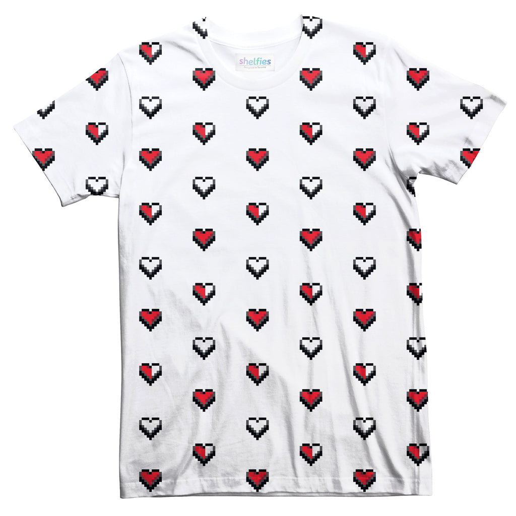 8 Bit Heart T-Shirt-Subliminator-| All-Over-Print Everywhere - Designed to Make You Smile
