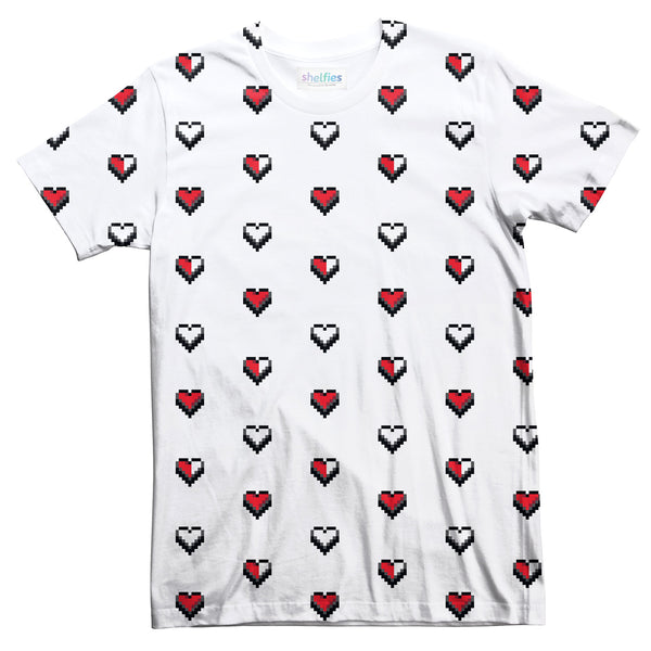 8 Bit Heart T-Shirt-Subliminator-| All-Over-Print Everywhere - Designed to Make You Smile