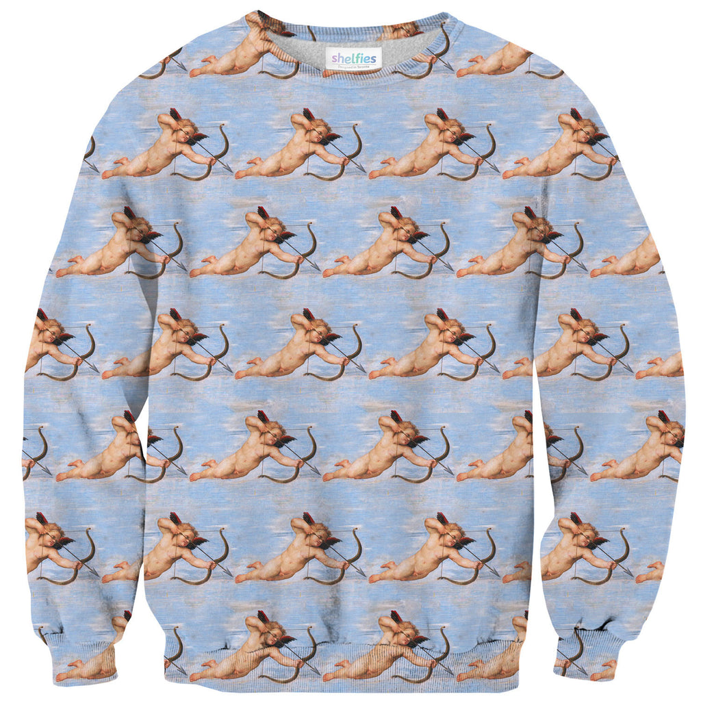 Cupid Repeat Sweater-Shelfies-| All-Over-Print Everywhere - Designed to Make You Smile