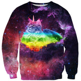 Magical Space Cat Sweater-Subliminator-| All-Over-Print Everywhere - Designed to Make You Smile