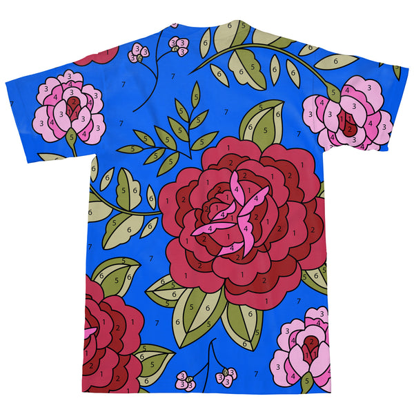 Paint By Numbers Floral T-Shirt-Subliminator-| All-Over-Print Everywhere - Designed to Make You Smile