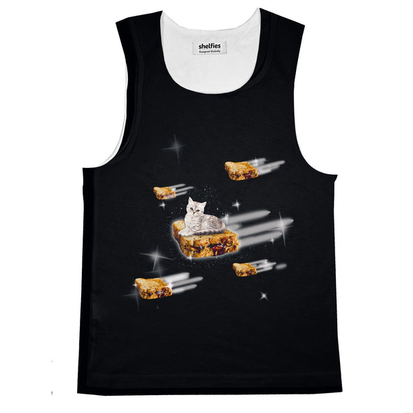 PB & J Galaxy Cat Basic Tank Top-Printify-Black-S-| All-Over-Print Everywhere - Designed to Make You Smile