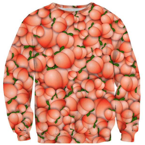Peach Emoji Sweater-Subliminator-| All-Over-Print Everywhere - Designed to Make You Smile