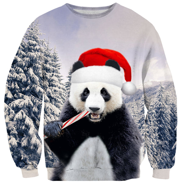 Santa Panda Sweater-Subliminator-| All-Over-Print Everywhere - Designed to Make You Smile