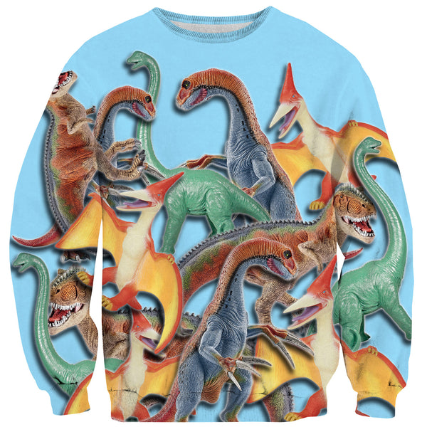 Toy Dinos Sweater-Subliminator-| All-Over-Print Everywhere - Designed to Make You Smile
