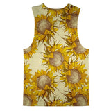 Vintage Sunflowers Tank Top-kite.ly-| All-Over-Print Everywhere - Designed to Make You Smile