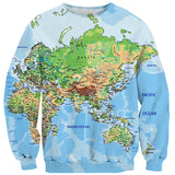World Map Sweater-Subliminator-| All-Over-Print Everywhere - Designed to Make You Smile