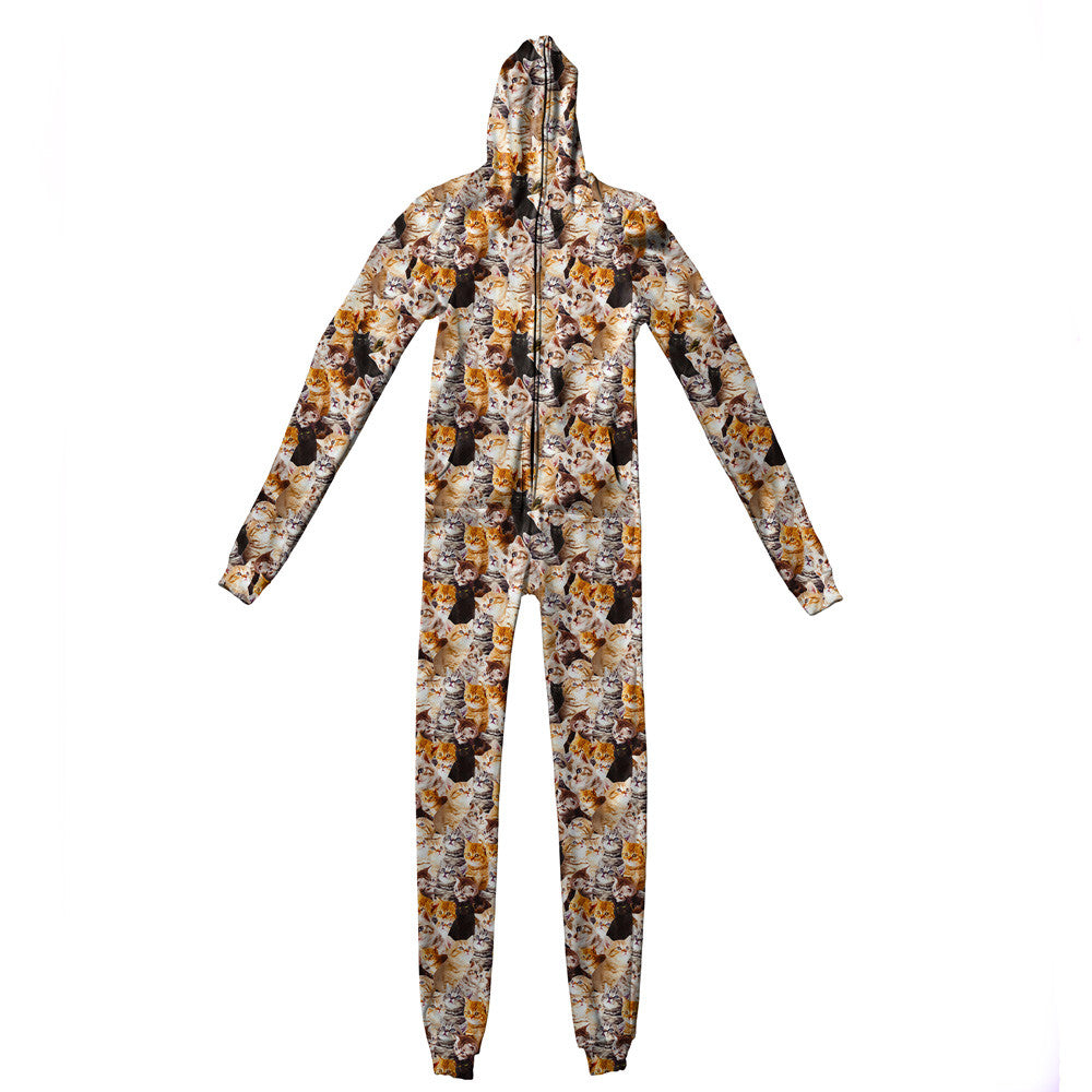 Kitty Invasion Adult Jumpsuit-Shelfies-| All-Over-Print Everywhere - Designed to Make You Smile