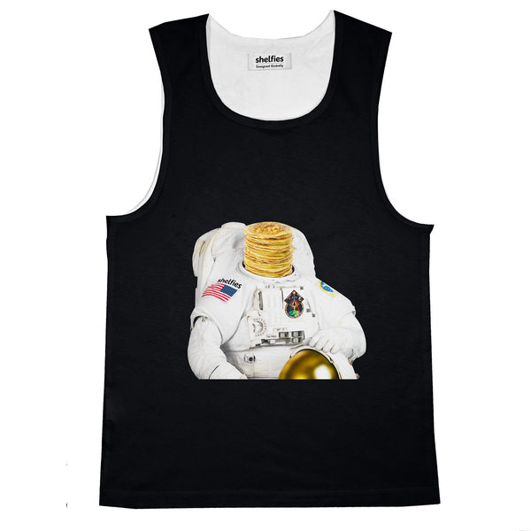 Astronaut Pancakes Basic Tank Top-Printify-Black-S-| All-Over-Print Everywhere - Designed to Make You Smile