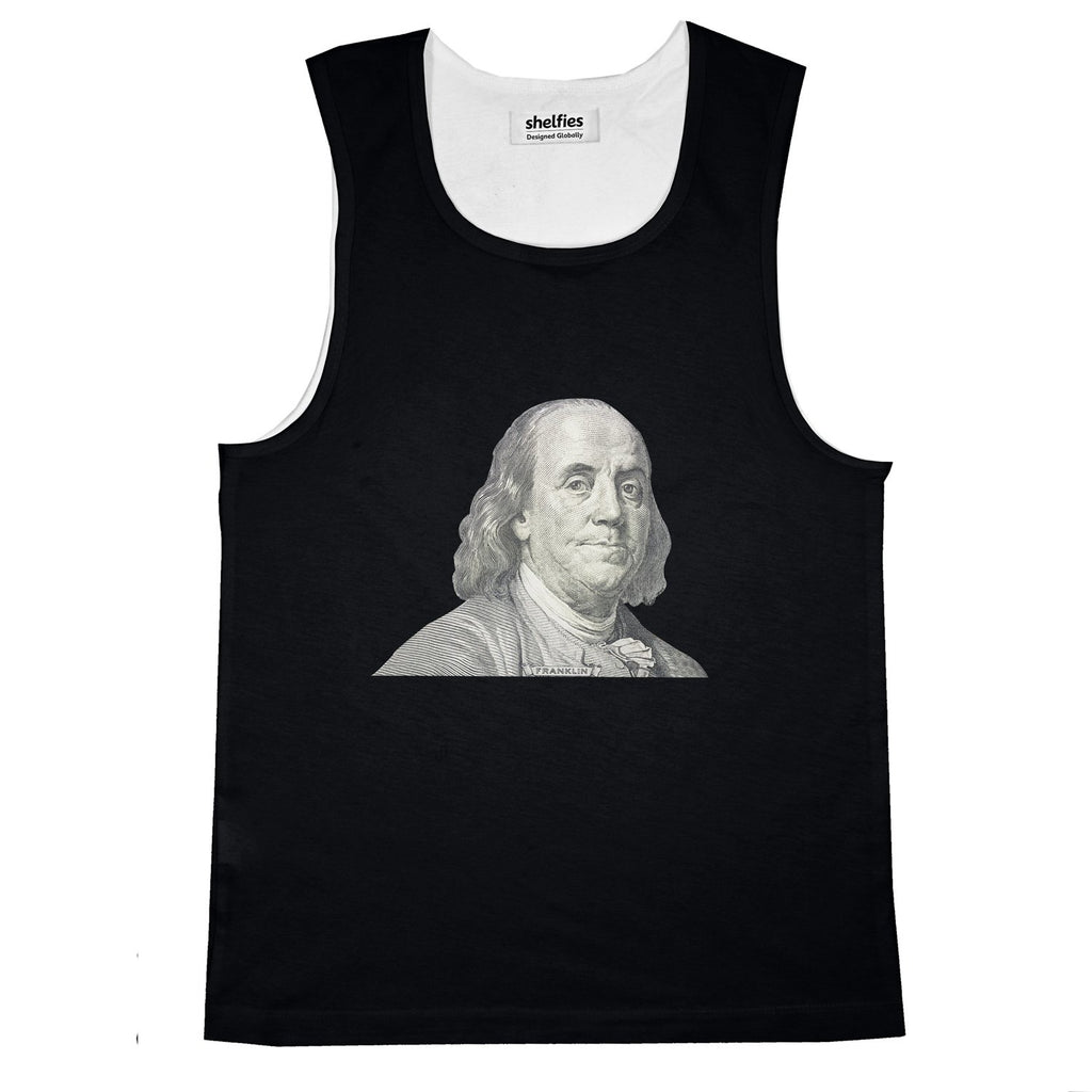 Benjamin Franklin Basic Tank Top-Printify-Black-S-| All-Over-Print Everywhere - Designed to Make You Smile