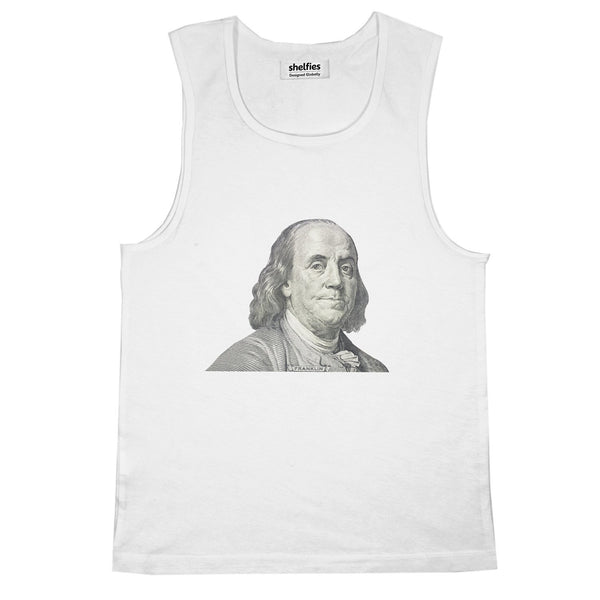 Benjamin Franklin Basic Tank Top-Printify-White-S-| All-Over-Print Everywhere - Designed to Make You Smile