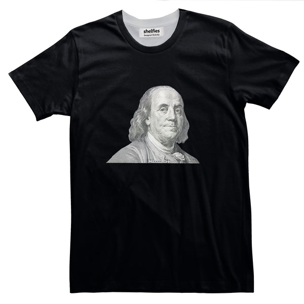Benjamin Franklin Basic T-Shirt-Printify-Black-S-| All-Over-Print Everywhere - Designed to Make You Smile