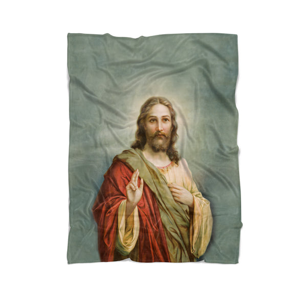 Holy Jesus Blanket-Gooten-Cuddle-| All-Over-Print Everywhere - Designed to Make You Smile