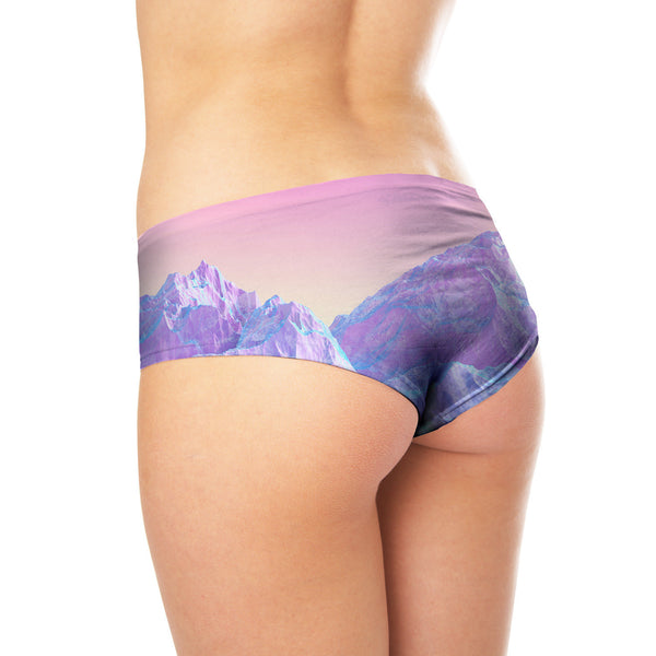 Pastel Mountains Booty Shorts-Shelfies-| All-Over-Print Everywhere - Designed to Make You Smile