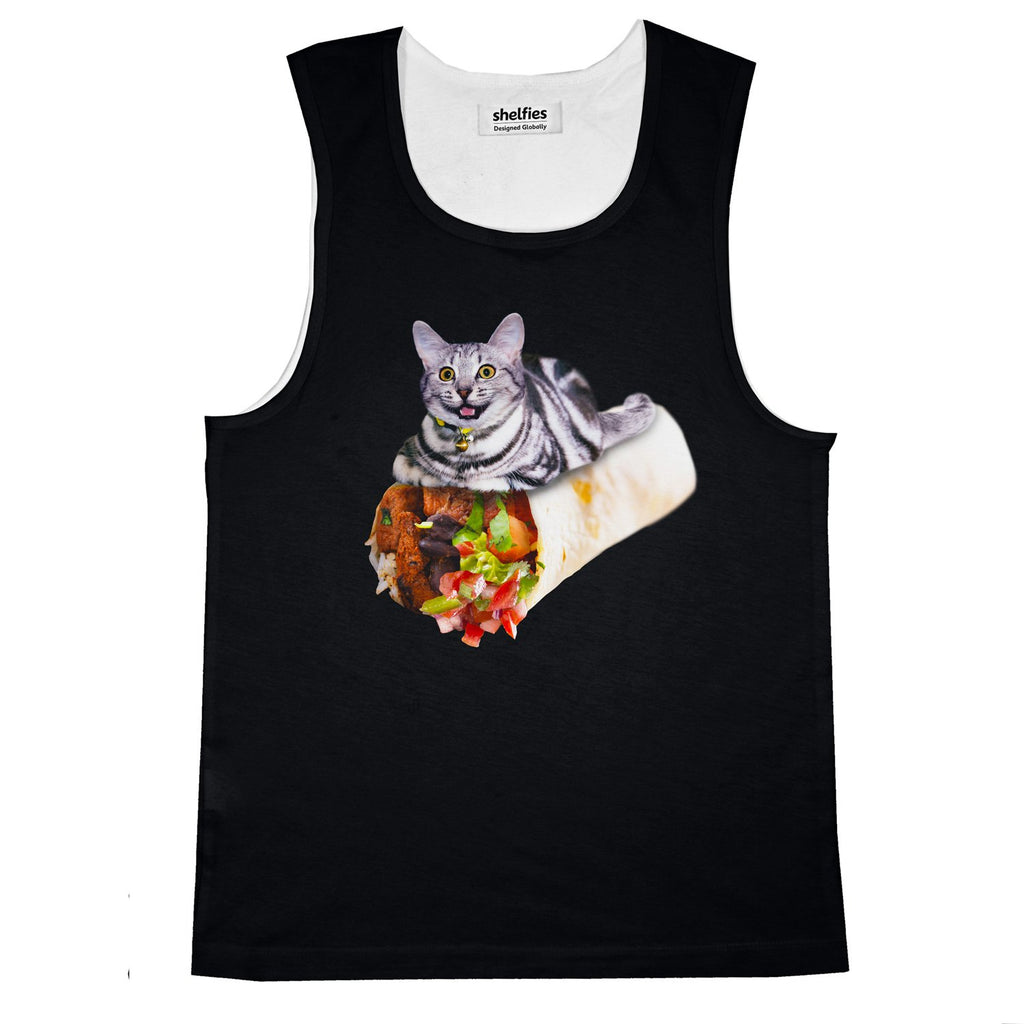 Burrito Cat Basic Tank Top-Printify-Black-S-| All-Over-Print Everywhere - Designed to Make You Smile