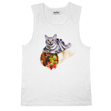 Burrito Cat Basic Tank Top-Printify-White-S-| All-Over-Print Everywhere - Designed to Make You Smile