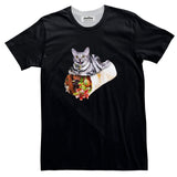 Burrito Cat Basic T-Shirt-Printify-Black-S-| All-Over-Print Everywhere - Designed to Make You Smile