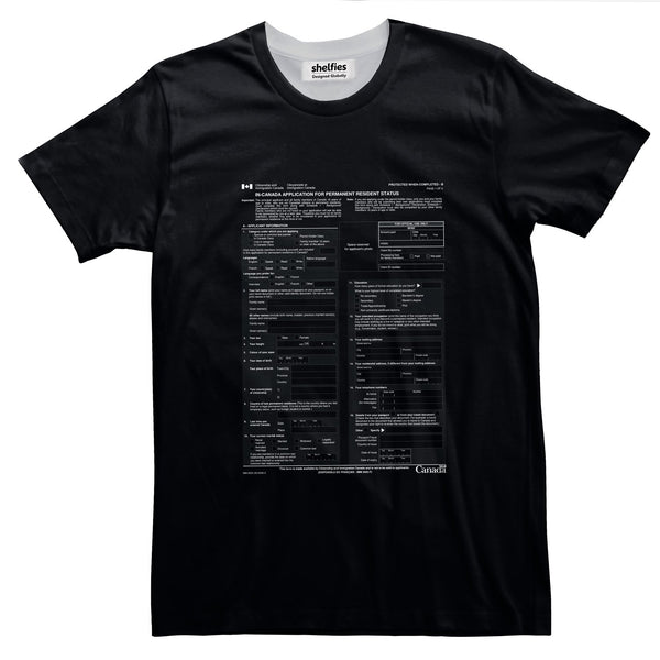 Canadian Immigration Form Basic T-Shirt-Printify-Black-S-| All-Over-Print Everywhere - Designed to Make You Smile
