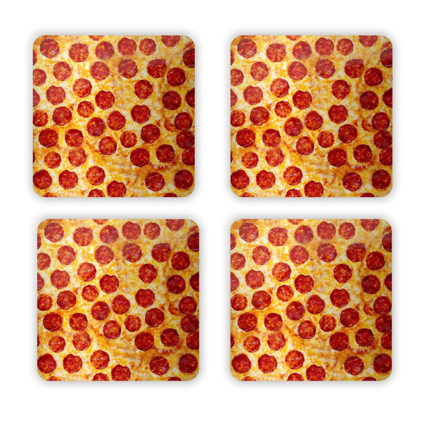 Pizza Invasion Coaster Set-Gooten-Set of 4-| All-Over-Print Everywhere - Designed to Make You Smile