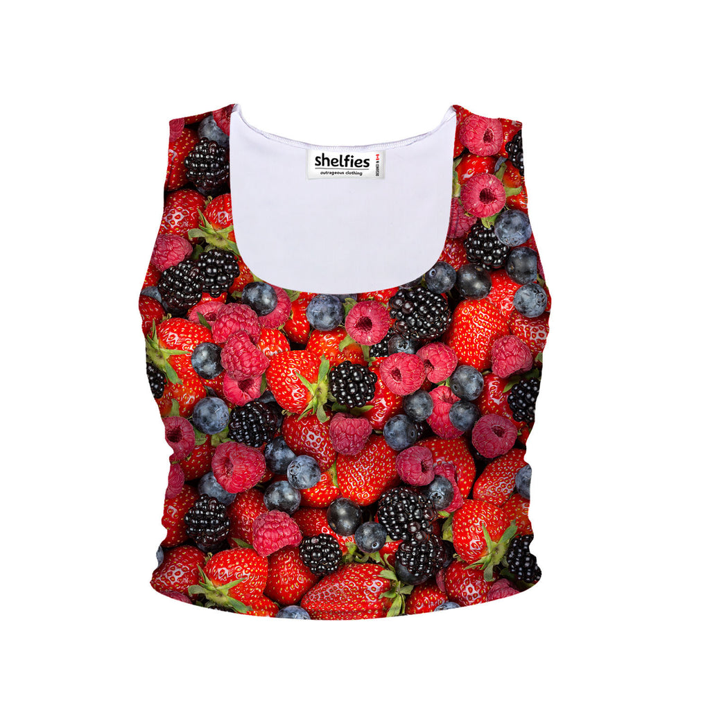 Summer Berries Invasion Crop Tank-Shelfies-| All-Over-Print Everywhere - Designed to Make You Smile