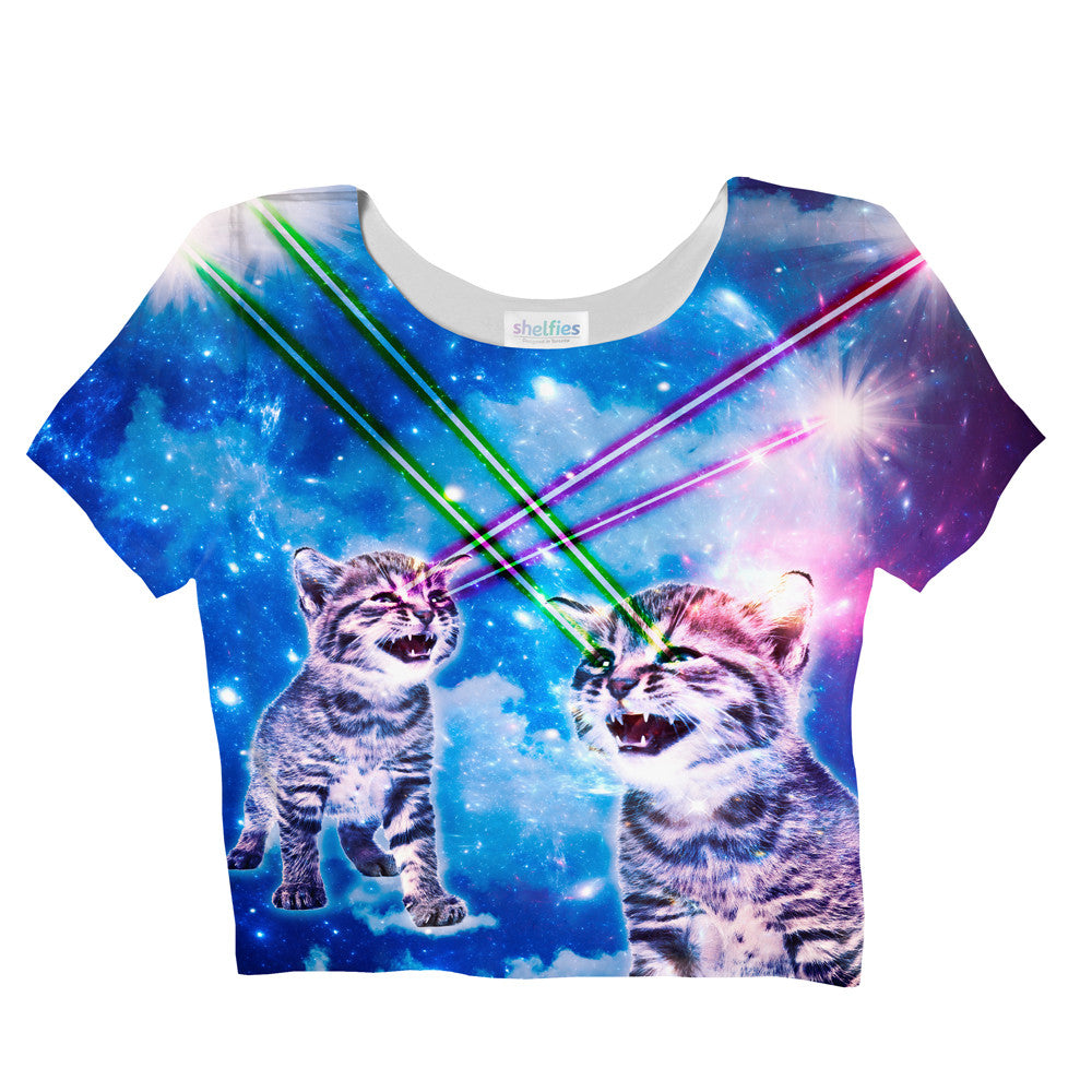 Laser Cat Crop Top-Shelfies-| All-Over-Print Everywhere - Designed to Make You Smile