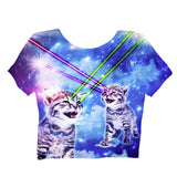 Laser Cat Crop Top-Shelfies-| All-Over-Print Everywhere - Designed to Make You Smile