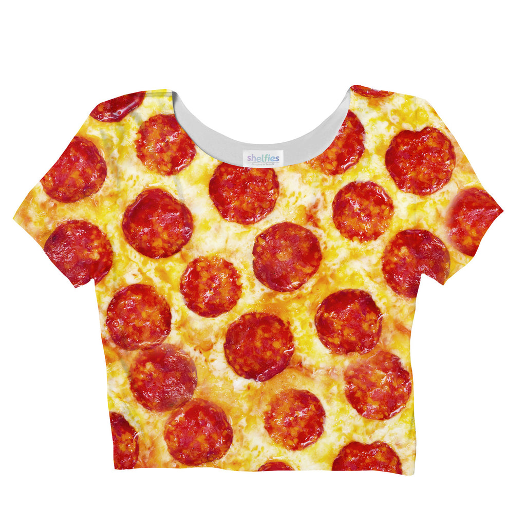 Pizza Invasion Crop Top-Shelfies-| All-Over-Print Everywhere - Designed to Make You Smile