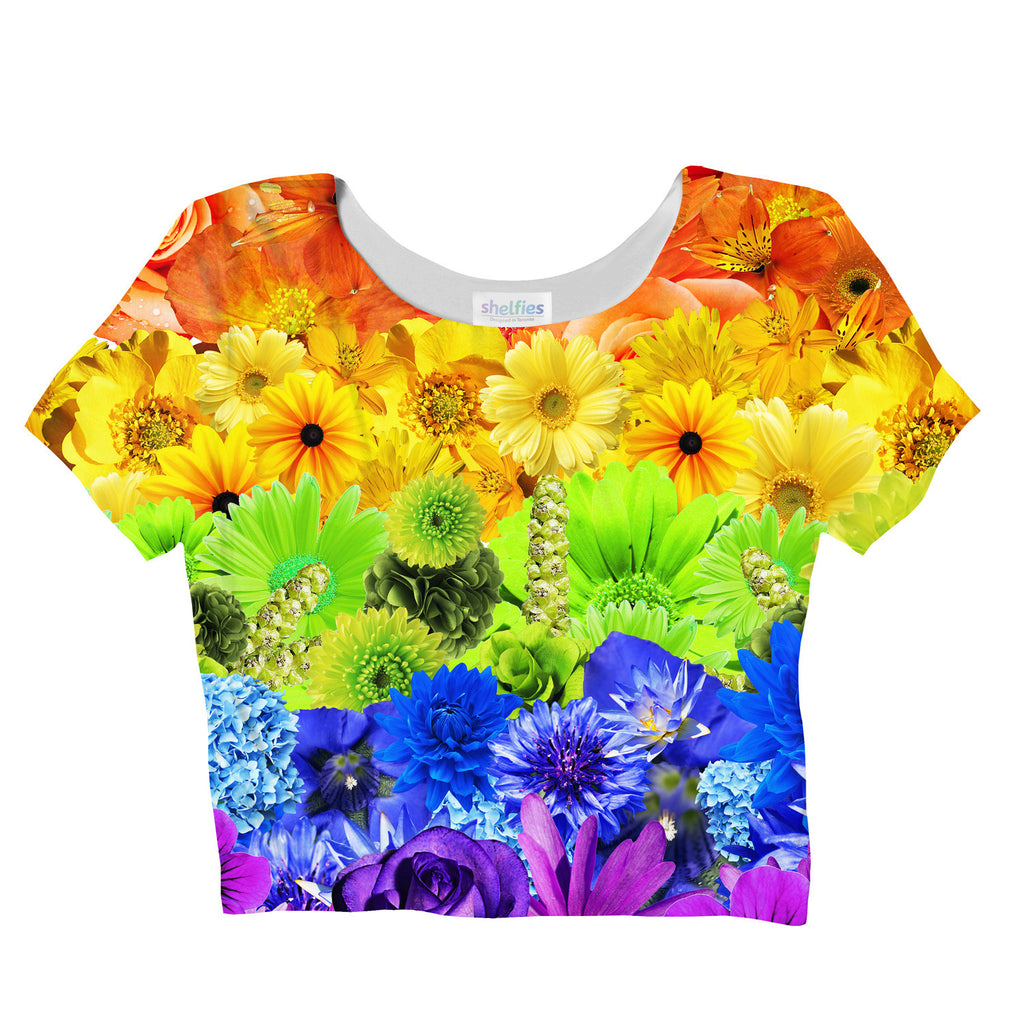 Pride Flowers Crop Top-Shelfies-| All-Over-Print Everywhere - Designed to Make You Smile
