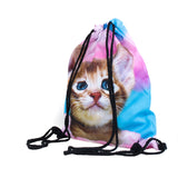 Cat in Pink Clouds Drawstring Bag-Shelfies-| All-Over-Print Everywhere - Designed to Make You Smile