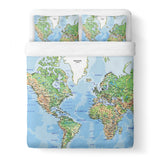 World Map Duvet Cover-Gooten-Queen-| All-Over-Print Everywhere - Designed to Make You Smile