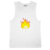 Fire Emoji Basic Tank Top-Printify-White-S-| All-Over-Print Everywhere - Designed to Make You Smile