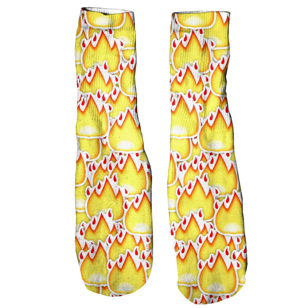 Fire Emoji Invasion Foot Glove Socks-Shelfies-One Size-| All-Over-Print Everywhere - Designed to Make You Smile