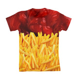 Fries N' Ketchup Youth T-Shirt-kite.ly-| All-Over-Print Everywhere - Designed to Make You Smile