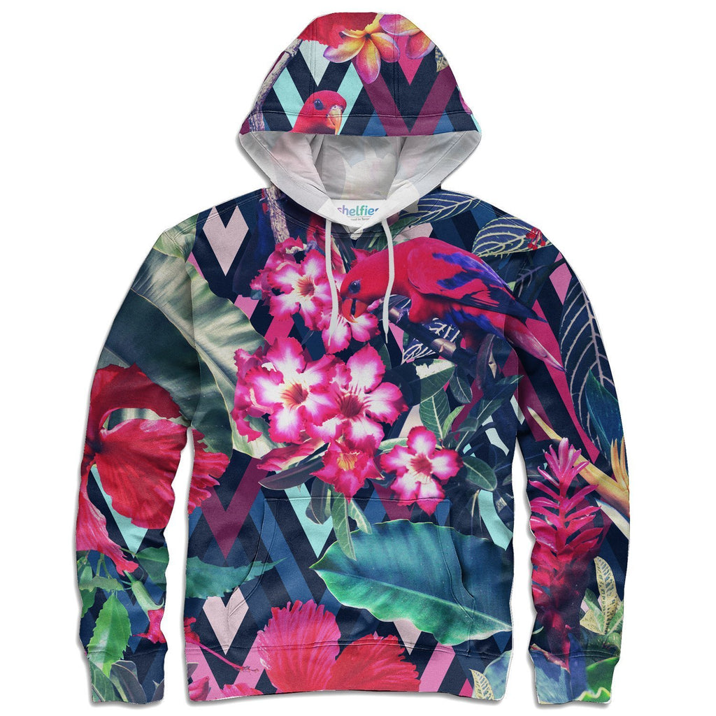 Floral Bird Hoodie-Subliminator-| All-Over-Print Everywhere - Designed to Make You Smile