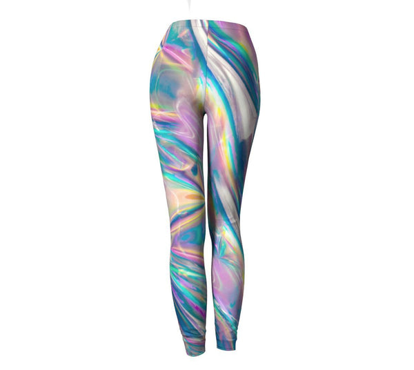 Holographic Foil Leggings-Shelfies-| All-Over-Print Everywhere - Designed to Make You Smile
