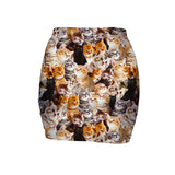 Kitty Invasion Mini Skirt-Shelfies-| All-Over-Print Everywhere - Designed to Make You Smile