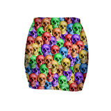 Rainbow Skulls Invasion Mini Skirt-Shelfies-| All-Over-Print Everywhere - Designed to Make You Smile