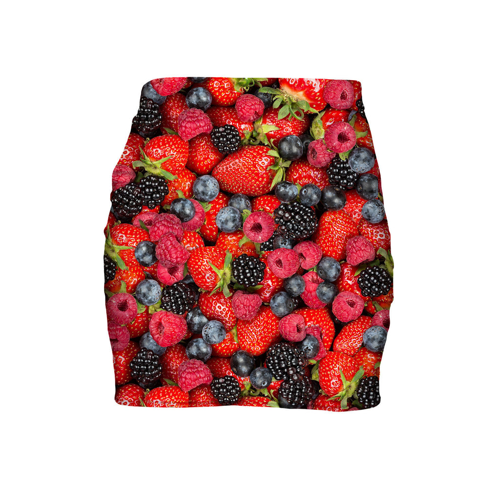 Summer Berries Invasion Mini Skirt-Shelfies-| All-Over-Print Everywhere - Designed to Make You Smile