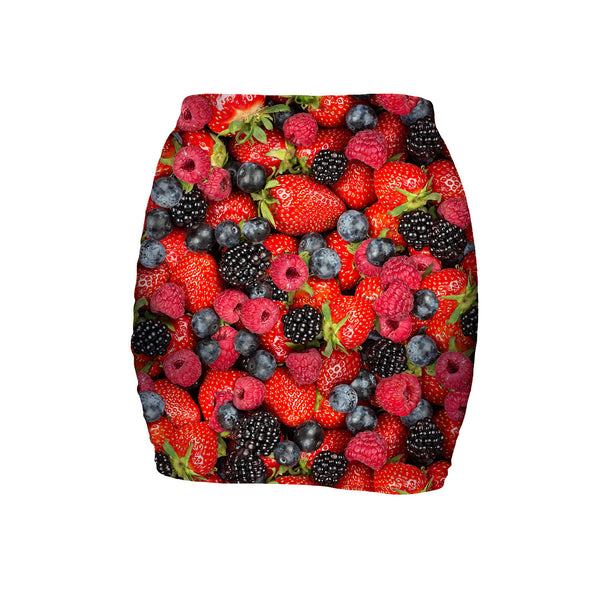 Summer Berries Invasion Mini Skirt-Shelfies-| All-Over-Print Everywhere - Designed to Make You Smile