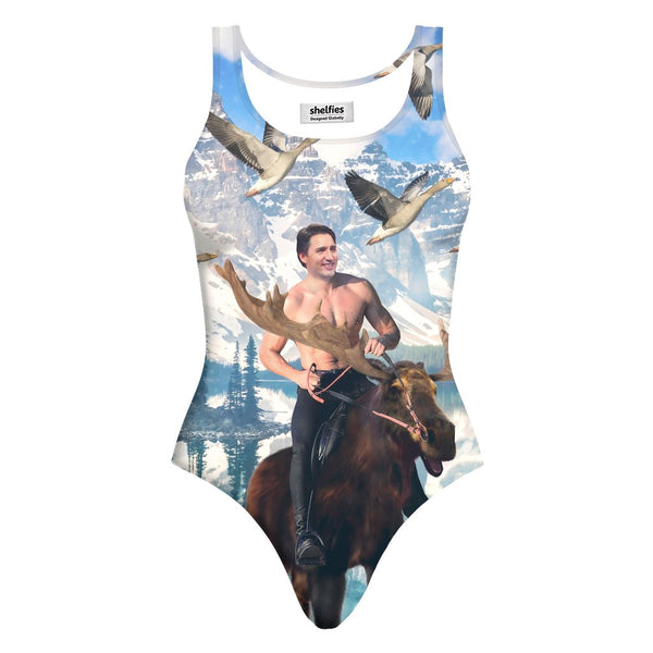 Moosin Trudeau One-Piece Swimsuit-teelaunch-XS-| All-Over-Print Everywhere - Designed to Make You Smile