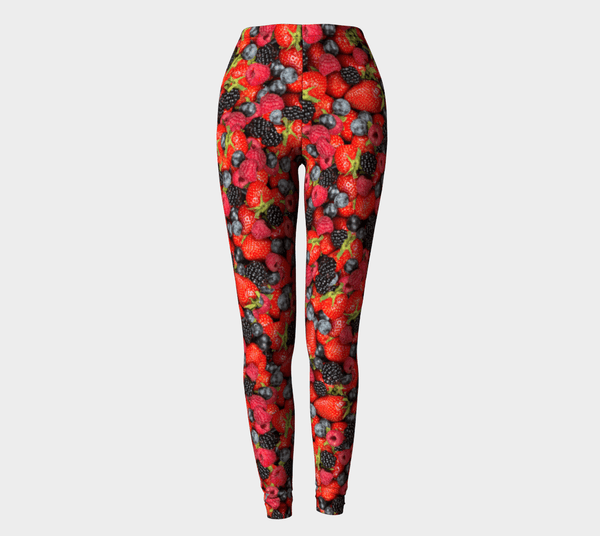 Summer Berries Invasion Leggings-Shelfies-| All-Over-Print Everywhere - Designed to Make You Smile