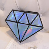 Diamond Cut Holographic Fashion Bag-Shelfies-Light Blue-| All-Over-Print Everywhere - Designed to Make You Smile