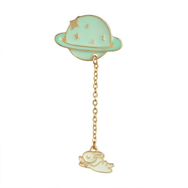 Bunny Explorer Brooch Pin-Shelfies-| All-Over-Print Everywhere - Designed to Make You Smile