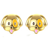 Puppy Dog Emoji Stud Earrings-Shelfies-| All-Over-Print Everywhere - Designed to Make You Smile