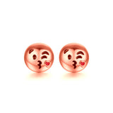 Blowing Kisses Emoji Emoji Women Stud Earrings-Shelfies-Rose Gold-one-size-| All-Over-Print Everywhere - Designed to Make You Smile