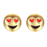 Heart Eyes Emoji Emoji Women Stud Earrings-Shelfies-Gold-one-size-| All-Over-Print Everywhere - Designed to Make You Smile