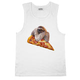 Sloth Pizza Basic Tank Top-Printify-White-S-| All-Over-Print Everywhere - Designed to Make You Smile