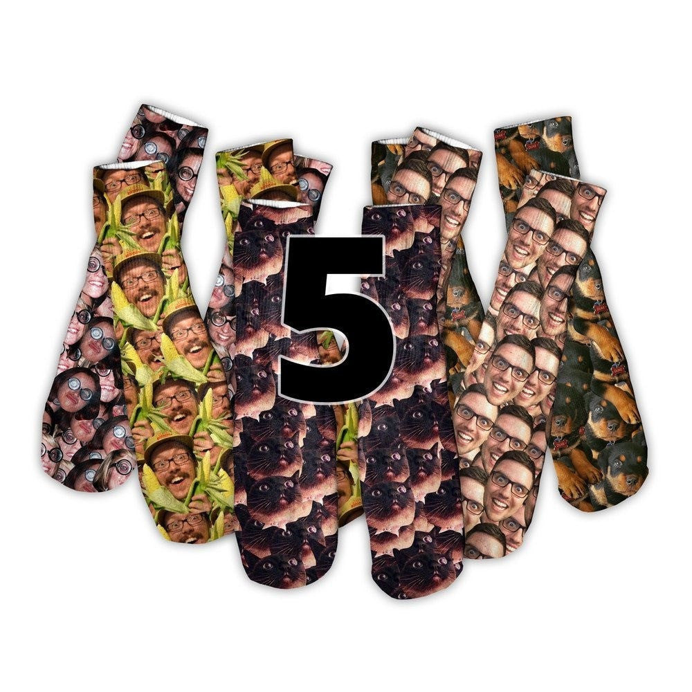 Your Face Custom Foot Glove Socks-Printify-| All-Over-Print Everywhere - Designed to Make You Smile