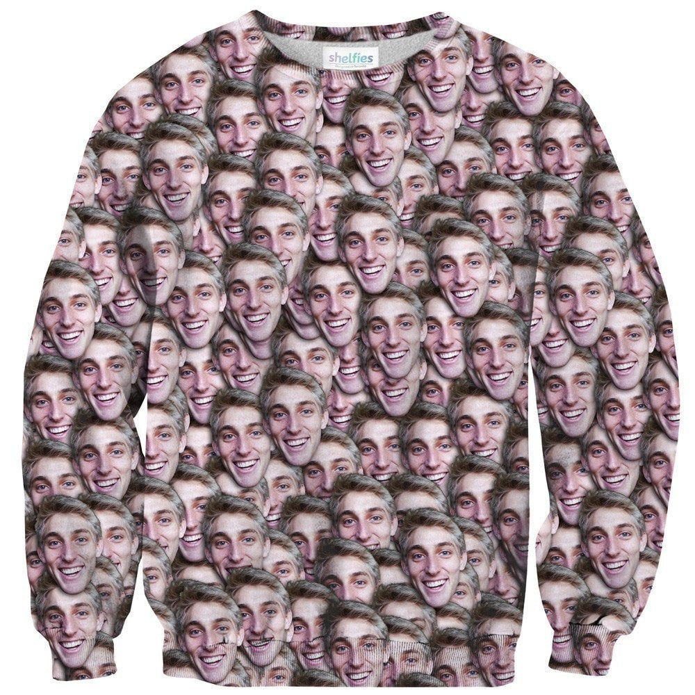 Your Face Custom Sweater-Shelfies-| All-Over-Print Everywhere - Designed to Make You Smile